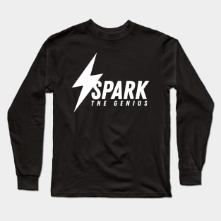 Spark The Genius logo, all in white Long Sleeve T-Shirt